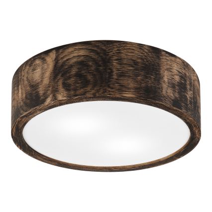 Koupelnové stropní svítidlo OAK SMOKY 2xE27/15W/230V IP54 ø 27,5 cm dub/hnědá