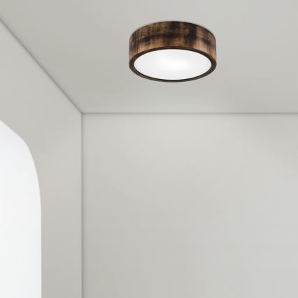 Koupelnové stropní svítidlo OAK SMOKY 2xE27/15W/230V IP54 ø 27,5 cm dub/hnědá