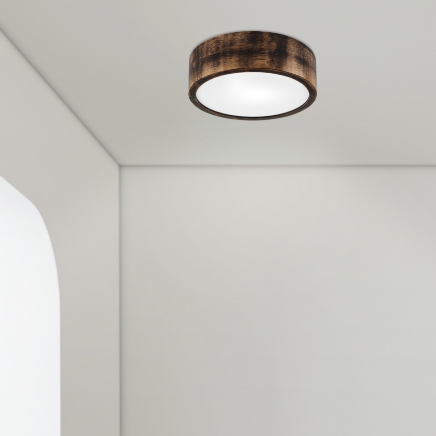 Koupelnové stropní svítidlo OAK SMOKY 2xE27/15W/230V IP54 ø 27,5 cm dub/hnědá