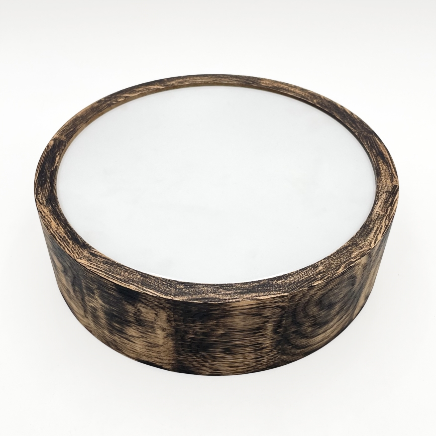 Koupelnové stropní svítidlo OAK SMOKY 2xE27/15W/230V IP54 ø 27,5 cm dub/hnědá