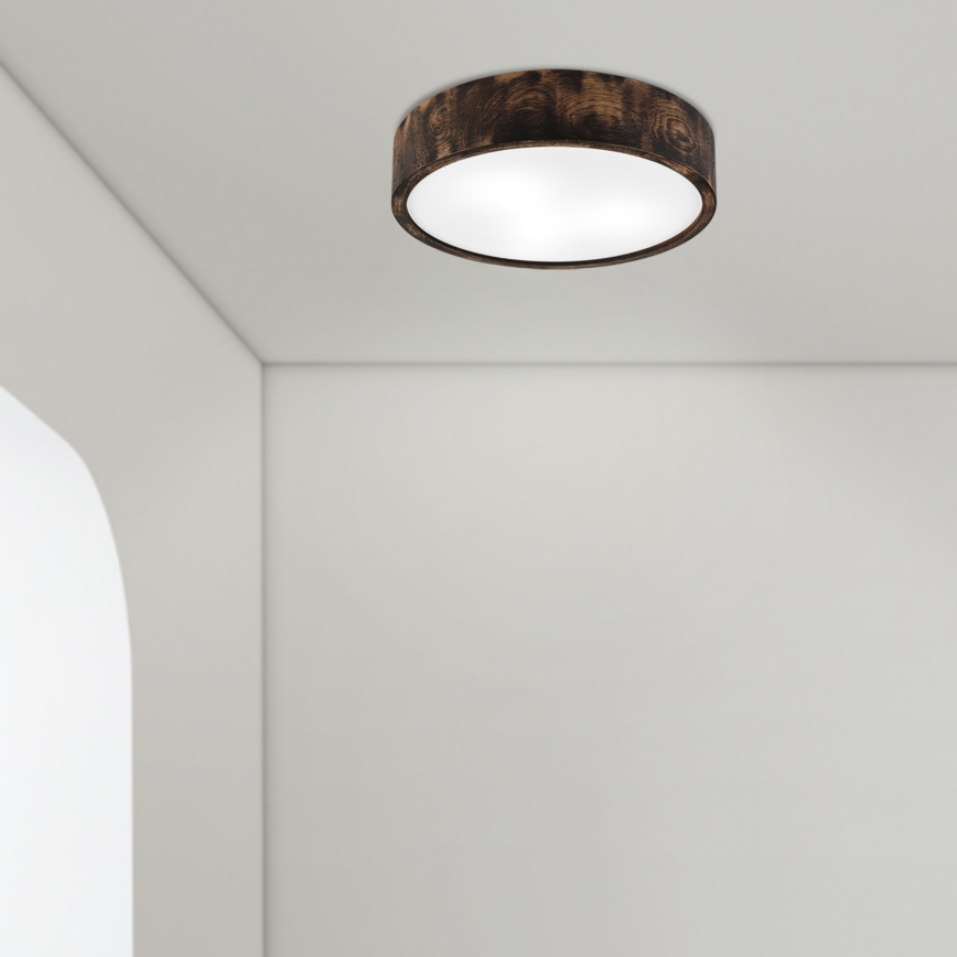 Koupelnové stropní svítidlo OAK SMOKY 3xE27/15W/230V IP54 ø 37,5 cm dub/hnědá
