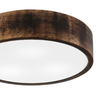 Koupelnové stropní svítidlo OAK SMOKY 3xE27/15W/230V IP54 ø 37,5 cm dub/hnědá