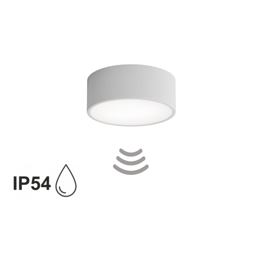 Koupelnové stropní svítidlo se senzorem CLEO 1xE27/24W/230V pr. 20 cm IP54 šedá