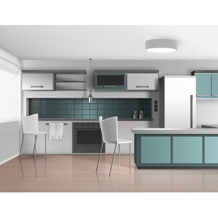 Koupelnové stropní svítidlo se senzorem CLEO 2xE27/24W/230V pr. 30 cm šedá IP54