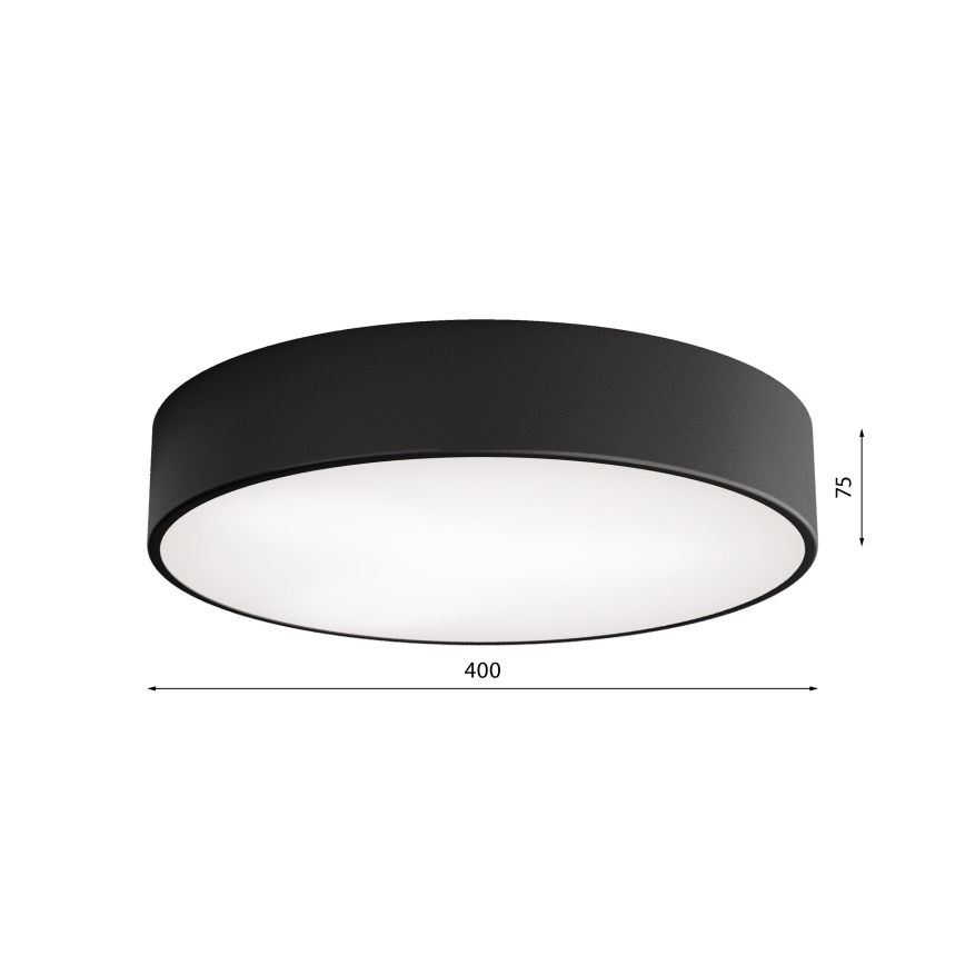 Koupelnové stropní svítidlo se senzorem CLEO 3xE27/24W/230V pr. 40 cm černá IP54