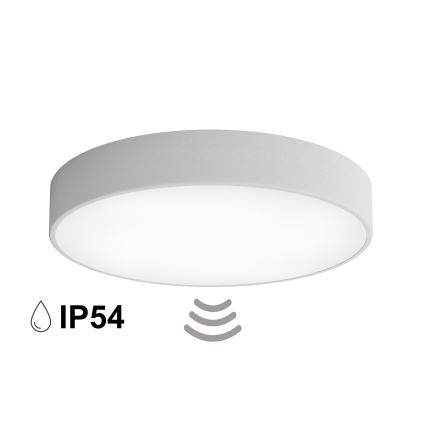 Koupelnové stropní svítidlo se senzorem CLEO 4xE27/24W/230V pr. 50 cm IP54 šedá