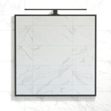 Koupelnové zrcadlo BORGSTED 80x80 cm černá
