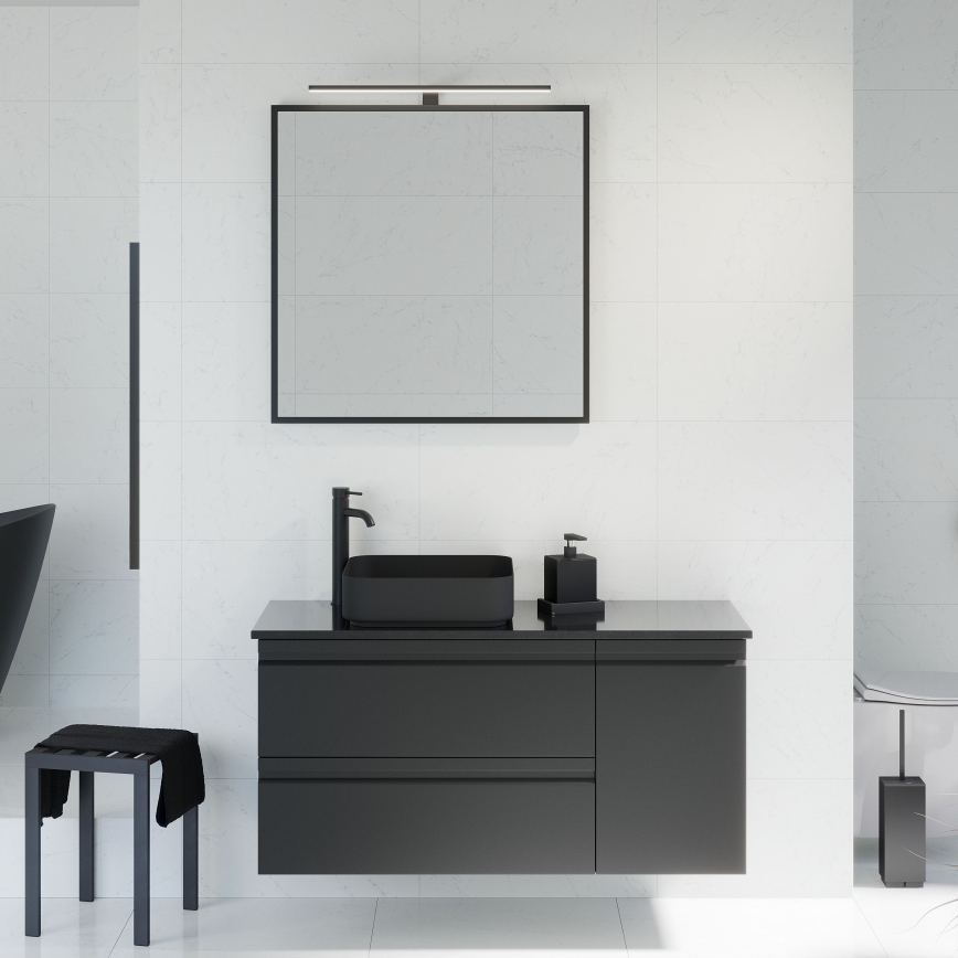 Koupelnové zrcadlo BORGSTED 80x80 cm černá