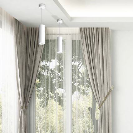 Koupelnový lustr na lanku TURYN 1xGU10/10W/230V IP44 bílá