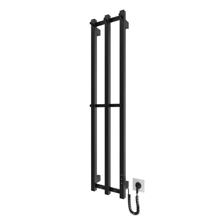 Koupelnový radiátor HF SLIM 110W/230V 117x25 cm černá hranatý