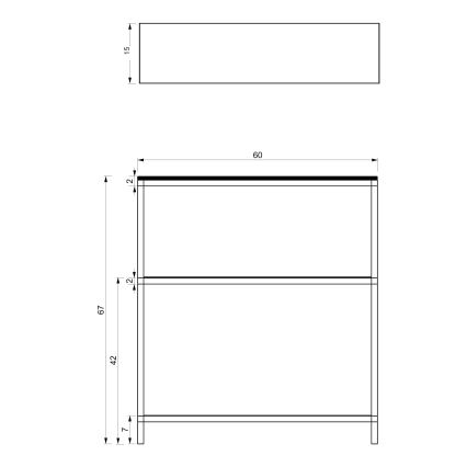 Koupelnový regál 67x60 cm černá