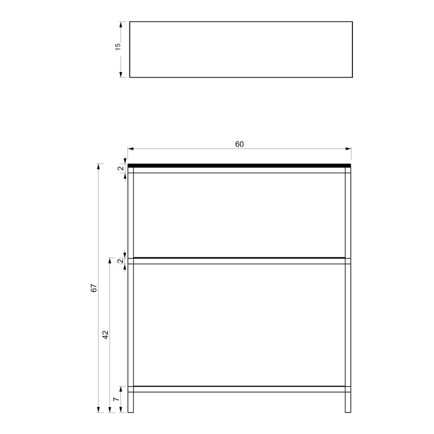 Koupelnový regál 67x60 cm černá