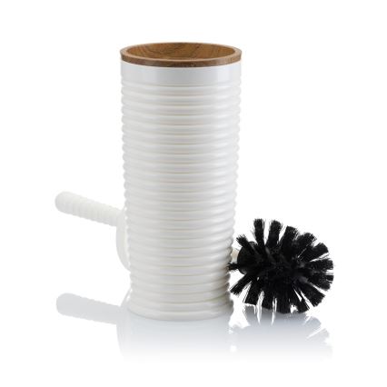 Koupelnový set CAROL 5 ks bílá/hnědá