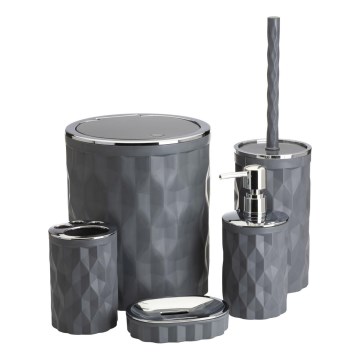 Koupelnový set REINA 5 ks antracit/lesklý chrom