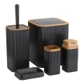 Koupelnový set ZOYA 5 ks černá/hnědá