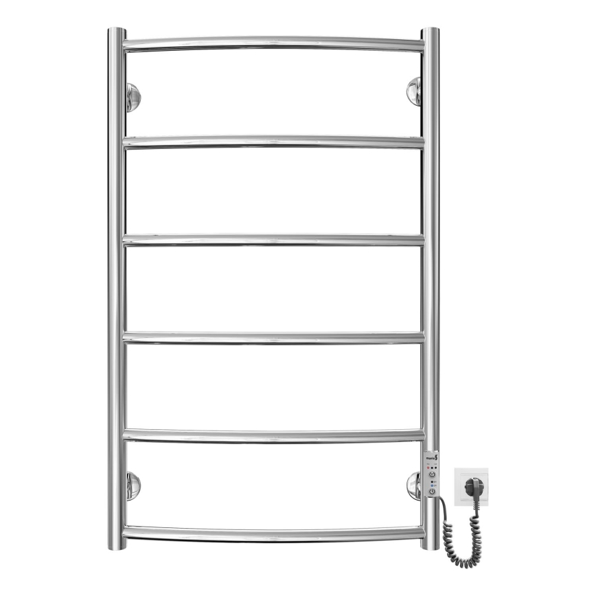 Koupelnový žebříkový radiátor CLASSIC 100W/230V 81x53cm nerez/lesklý chrom pravá