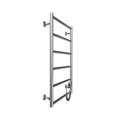 Koupelnový žebříkový radiátor CLASSIC 110W/230V 81x52 cm nerez/lesklý chrom pravá