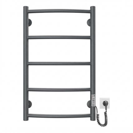 Koupelnový žebříkový radiátor CLASSIC 65W/230V 65x43 cm nerez/antracit pravá