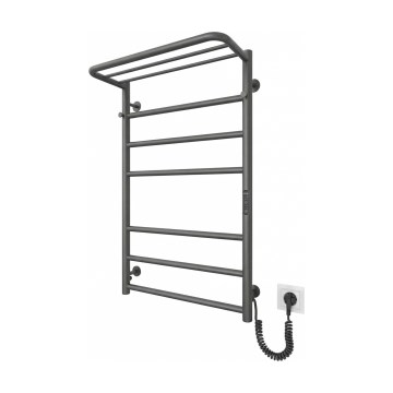 Koupelnový žebříkový radiátor HOME 95W/230V 77x53 cm nerez/antracit pravá