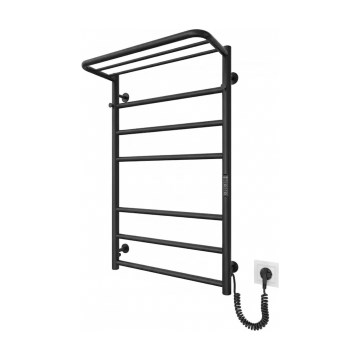 Koupelnový žebříkový radiátor HOME 95W/230V 77x53 cm nerez/černá pravá