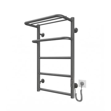 Koupelnový žebříkový radiátor HOTEL 75W/230V 65x43 cm nerez/antracit pravá