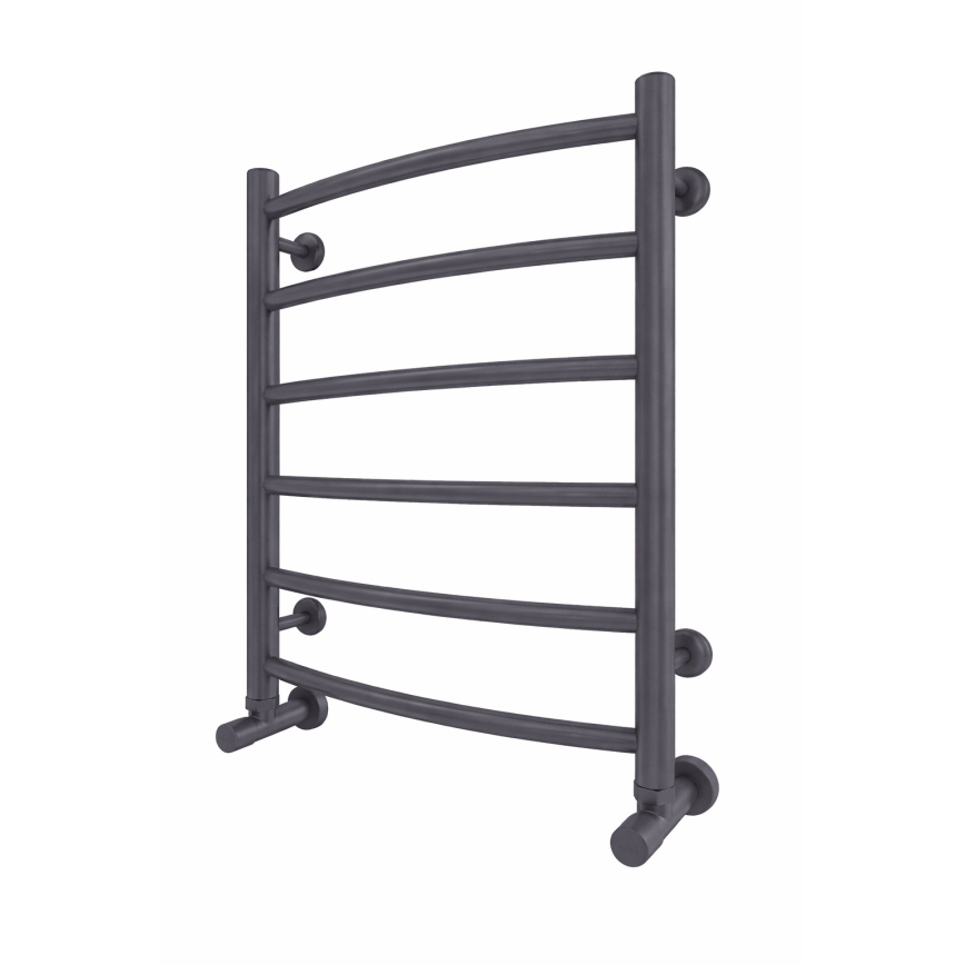 Koupelnový žebříkový radiátor INOX CLASSIC 120W/230V 57x43 cm nerez/antracit