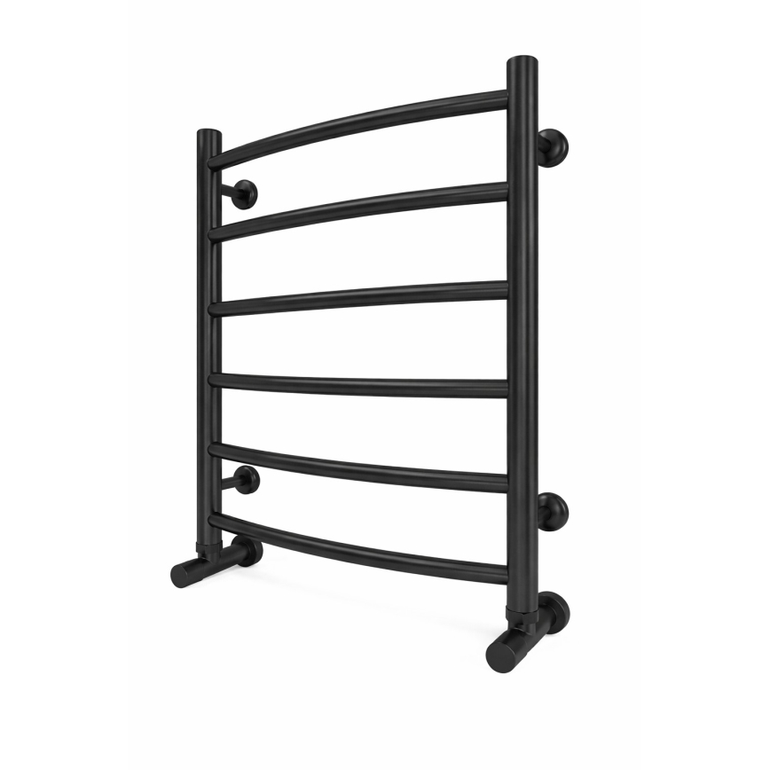 Koupelnový žebříkový radiátor INOX CLASSIC 120W/230V 57x43 cm nerez/černá