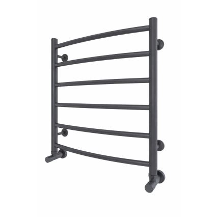 Koupelnový žebříkový radiátor INOX CLASSIC 122W/230V 57x53 cm nerez/antracit