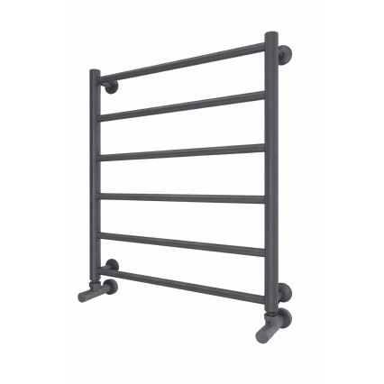 Koupelnový žebříkový radiátor INOX FLAT 122W/230V 57x43 cm nerez/antracit