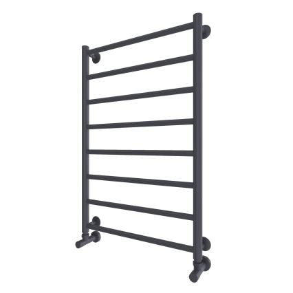 Koupelnový žebříkový radiátor INOX FLAT 163W/230V 77x53 cm nerez/antracit