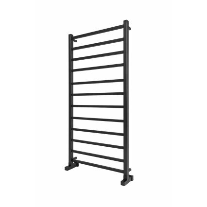 Koupelnový žebříkový radiátor INOX TOKIO 233W/230V 117x53 cm nerez/černá