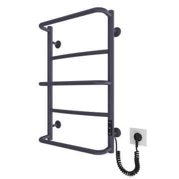 Koupelnový žebříkový radiátor LUX 65W/230V 66x42 cm nerez/antracit pravá