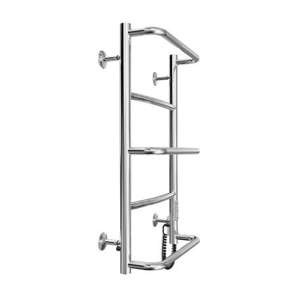 Koupelnový žebříkový radiátor LUX 65W/230V 66x42 cm nerez/lesklý chrom pravá