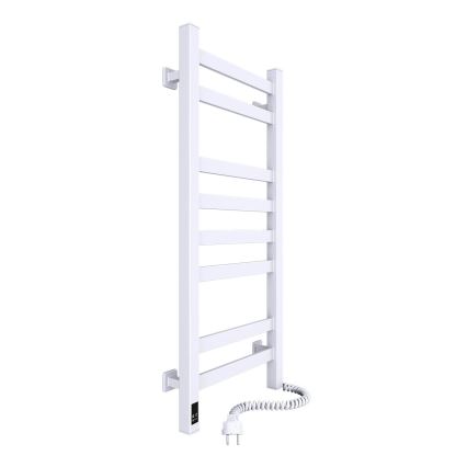 Koupelnový žebříkový radiátor s termostatem AVANGARD 251W/230V 80,6 cm IP44 bílá pravá hranatý