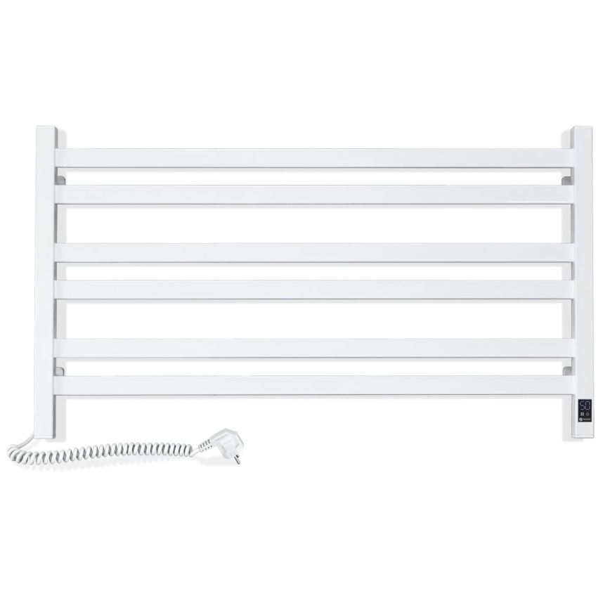 Koupelnový žebříkový radiátor s termostatem AVANGARD 316W/230V 50,6 cm IP44 bílá levá hranatý