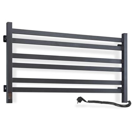 Koupelnový žebříkový radiátor s termostatem AVANGARD 316W/230V 50,6 cm IP44 černá pravá hranatý