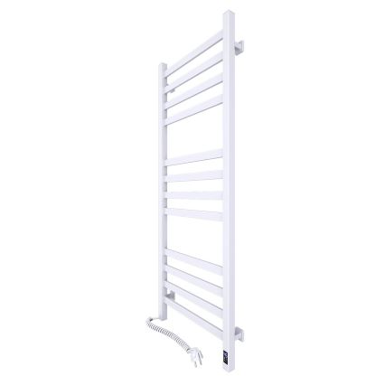 Koupelnový žebříkový radiátor s termostatem AVANGARD 459W/230V 120,6 cm IP44 bílá levá hranatý