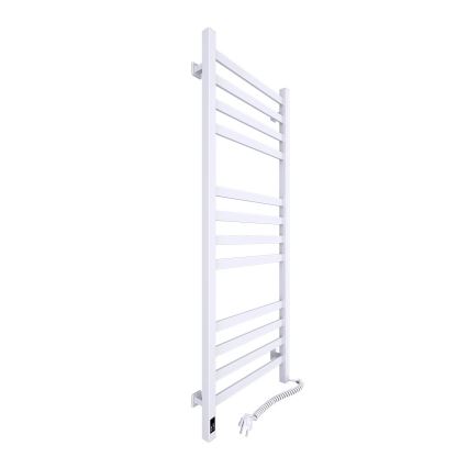 Koupelnový žebříkový radiátor s termostatem AVANGARD 459W/230V 120,6cm IP44 bílá pravá hranatý