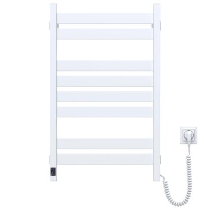 Koupelnový žebříkový radiátor s termostatem LARGO 432W/230V 80,6 cm IP44 bílá pravá hranatý