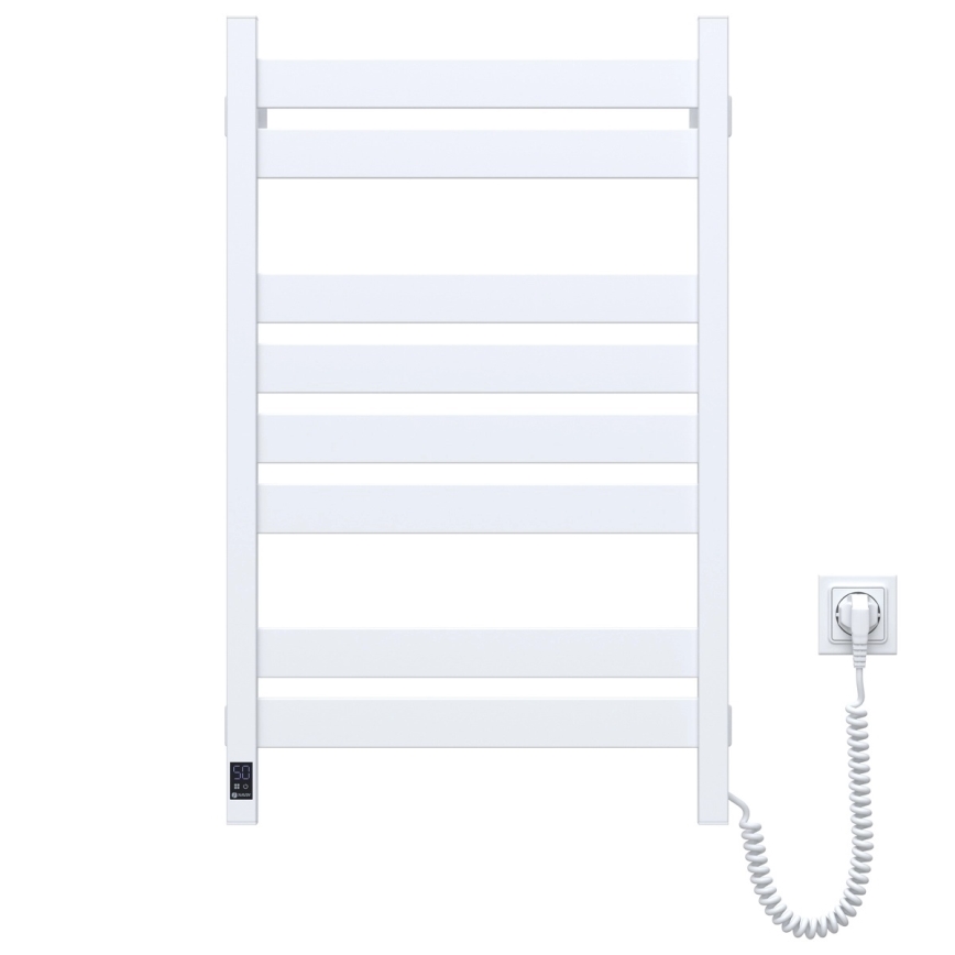 Koupelnový žebříkový radiátor s termostatem LARGO 432W/230V 80,6 cm IP44 bílá pravá hranatý