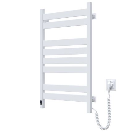 Koupelnový žebříkový radiátor s termostatem LARGO 432W/230V 80,6 cm IP44 bílá pravá hranatý