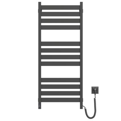 Koupelnový žebříkový radiátor s termostatem LARGO 541W/230V 120,6 cm IP44 černá pravá hranatý