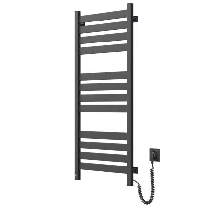 Koupelnový žebříkový radiátor s termostatem LARGO 541W/230V 120,6 cm IP44 černá pravá hranatý