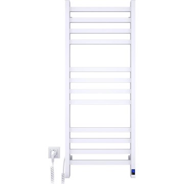Koupelnový žebříkový radiátor s termostatem AVANGARD 459W/230V 120,6 cm IP44 bílá levá hranatý
