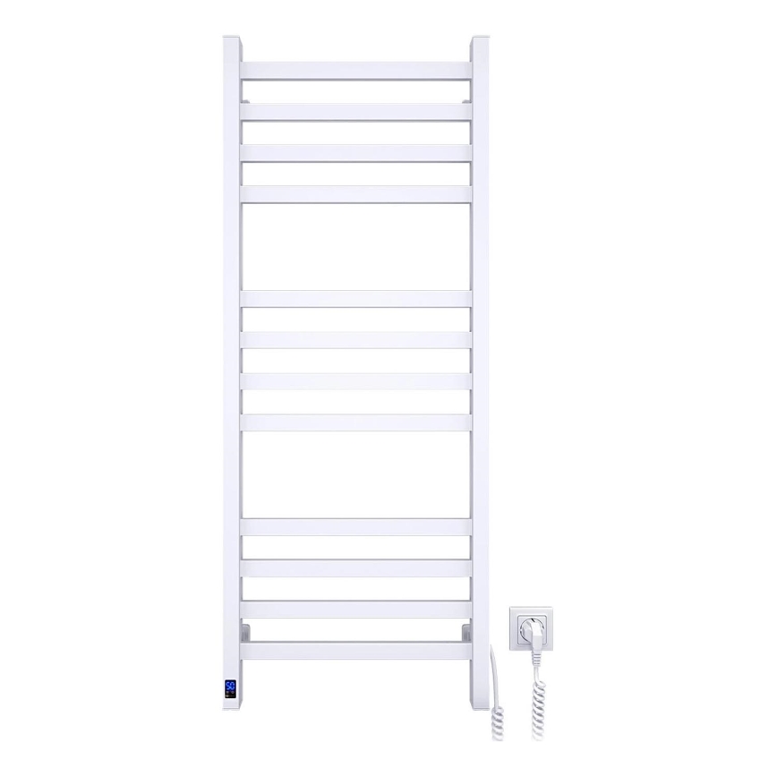 Koupelnový žebříkový radiátor s termostatem AVANGARD 459W/230V 120,6cm IP44 bílá pravá hranatý
