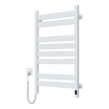 Koupelnový žebříkový radiátor s termostatem LARGO 432W/230V 80,6 cm IP44 bílá levá hranatý