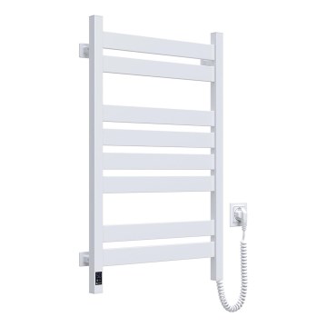 Koupelnový žebříkový radiátor s termostatem LARGO 432W/230V 80,6 cm IP44 bílá pravá hranatý