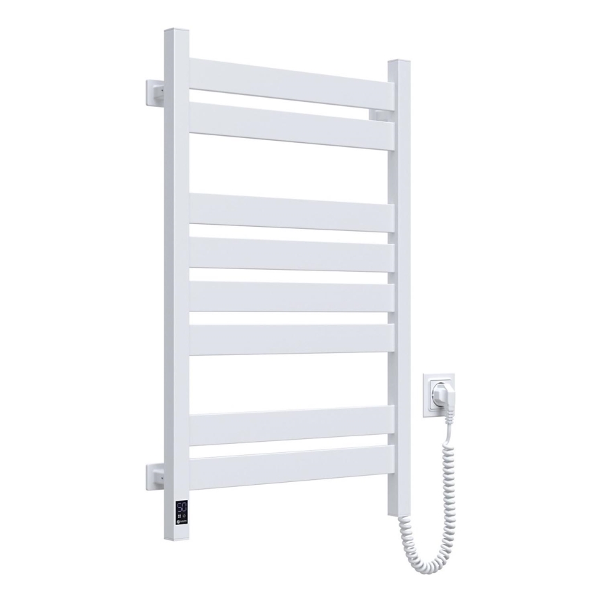 Koupelnový žebříkový radiátor s termostatem LARGO 432W/230V 80,6 cm IP44 bílá pravá hranatý