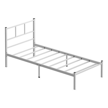 Kovová jednolůžková postel ROVAN 90x200 cm bílá nosnost 120 kg