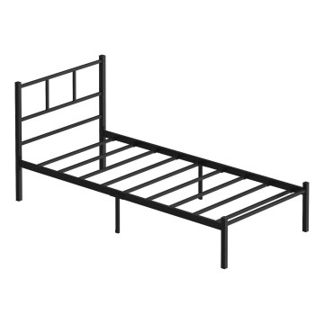Kovová jednolůžková postel ROVAN 90x200 cm černá nosnost 120 kg